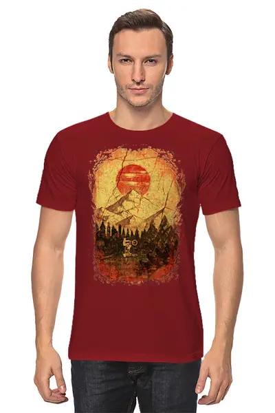 Заказать мужскую футболку в Москве. Футболка классическая Mountain Bike от oneredfoxstore@gmail.com - готовые дизайны и нанесение принтов.