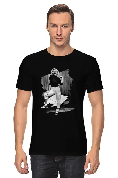 Заказать мужскую футболку в Москве. Футболка классическая Мэрилин Монро (Marilyn Monroe) от coolmag - готовые дизайны и нанесение принтов.