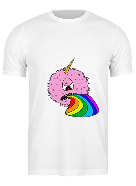 Заказать мужскую футболку в Москве. Футболка классическая Fake Unicorn от Павел Павел - готовые дизайны и нанесение принтов.