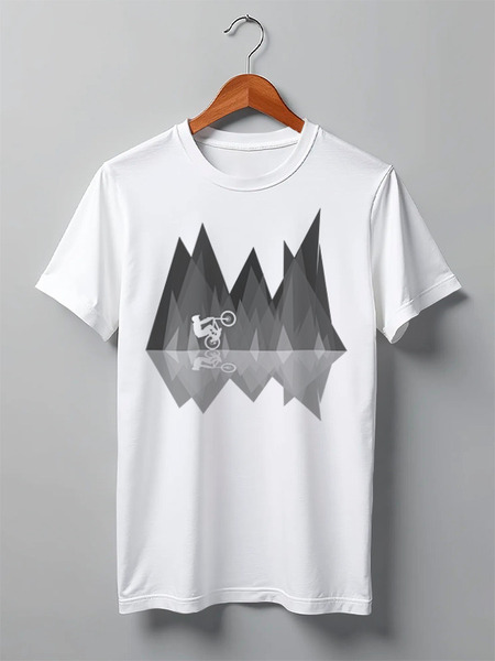 Заказать мужскую футболку в Москве. Футболка классическая Mountain Bike от oneredfoxstore@gmail.com - готовые дизайны и нанесение принтов.
