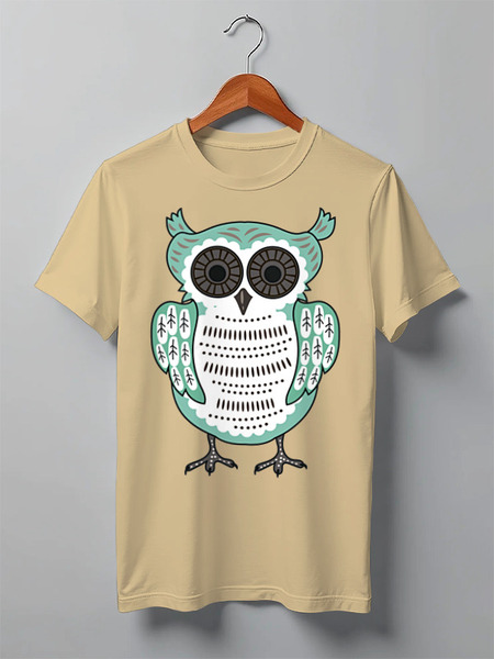 Заказать мужскую футболку в Москве. Футболка классическая Owl Here от oneredfoxstore@gmail.com - готовые дизайны и нанесение принтов.