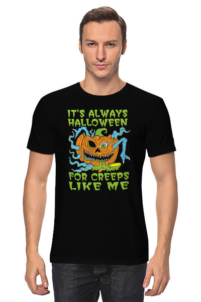 Заказать мужскую футболку в Москве. Футболка классическая Always Halloween от skynatural - готовые дизайны и нанесение принтов.