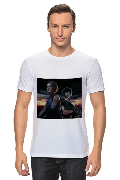 Заказать мужскую футболку в Москве. Футболка классическая Resident evil 3 от GeekFox  - готовые дизайны и нанесение принтов.
