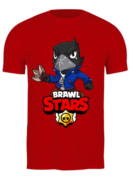 Заказать мужскую футболку в Москве. Футболка классическая BRAWL STARS CROW от geekbox - готовые дизайны и нанесение принтов.