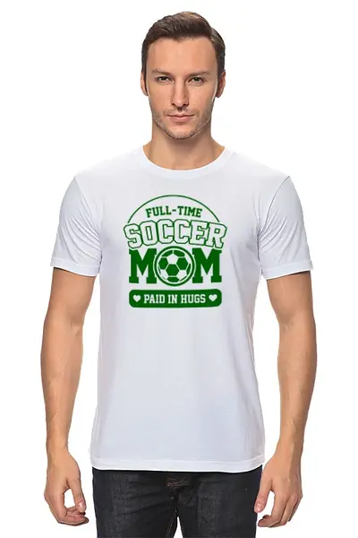 Заказать мужскую футболку в Москве. Футболка классическая мама футболиста от originals - готовые дизайны и нанесение принтов.