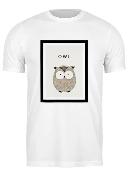 Заказать мужскую футболку в Москве. Футболка классическая Сова (owl) от Илья Щеблецов - готовые дизайны и нанесение принтов.