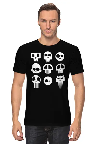 Заказать мужскую футболку в Москве. Футболка классическая Skulls от oneredfoxstore@gmail.com - готовые дизайны и нанесение принтов.