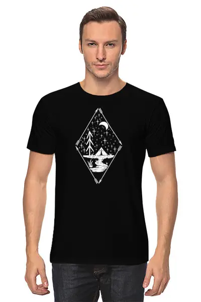 Заказать мужскую футболку в Москве. Футболка классическая Forest от oneredfoxstore@gmail.com - готовые дизайны и нанесение принтов.