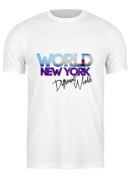 Заказать мужскую футболку в Москве. Футболка классическая "DIFFERENT WORLD": New York от Octopuslabel - готовые дизайны и нанесение принтов.