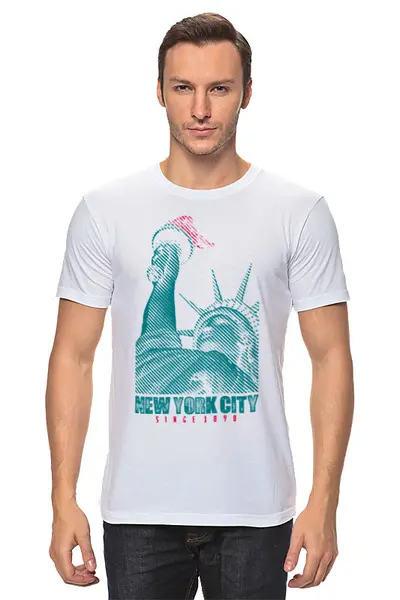Заказать мужскую футболку в Москве. Футболка классическая ❖New York City❖ от balden - готовые дизайны и нанесение принтов.