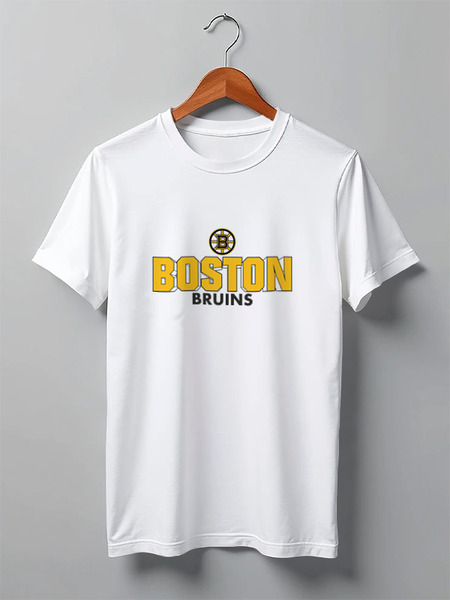 Заказать мужскую футболку в Москве. Футболка классическая Boston Bruins от kspsshop - готовые дизайны и нанесение принтов.