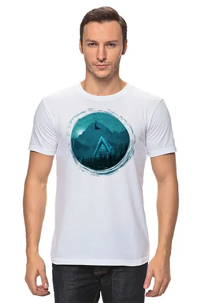 Заказать мужскую футболку в Москве. Футболка классическая Over The Cabin от oneredfoxstore@gmail.com - готовые дизайны и нанесение принтов.