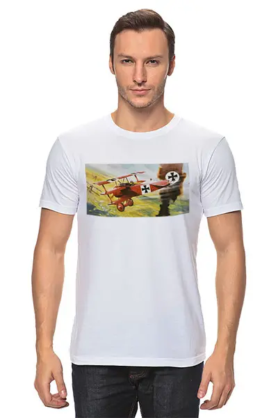Заказать мужскую футболку в Москве. Футболка классическая Старый самолет от Елена  - готовые дизайны и нанесение принтов.