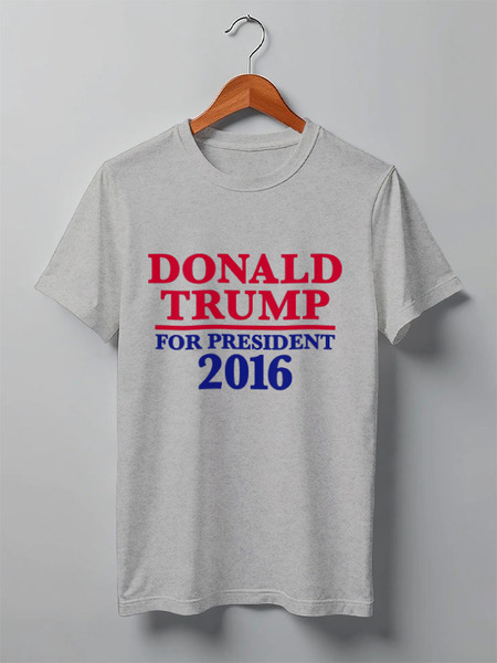 Заказать мужскую футболку в Москве. Футболка классическая Donald Trump 2016 от skynatural - готовые дизайны и нанесение принтов.