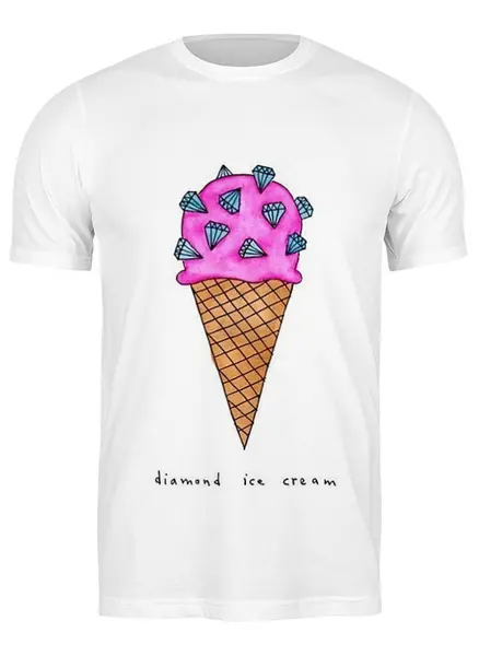 Заказать мужскую футболку в Москве. Футболка классическая Diamond ice cream от Полина Синдеева - готовые дизайны и нанесение принтов.
