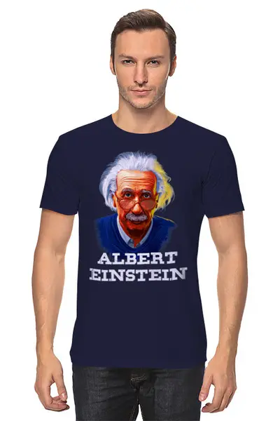 Заказать мужскую футболку в Москве. Футболка классическая ★Albert Einstein★ от balden - готовые дизайны и нанесение принтов.