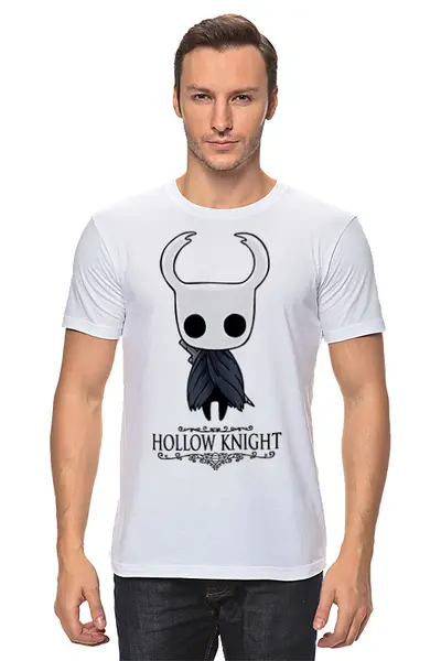 Заказать мужскую футболку в Москве. Футболка классическая Hollow Knight от geekbox - готовые дизайны и нанесение принтов.