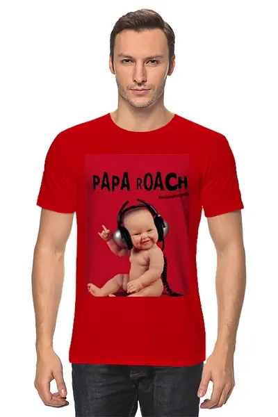 Заказать мужскую футболку в Москве. Футболка классическая papa roach - lovehate tragedy album от uri_star@ukr.net - готовые дизайны и нанесение принтов.