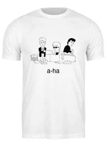 Заказать мужскую футболку в Москве. Футболка классическая группа A-Ha от Fedor - готовые дизайны и нанесение принтов.