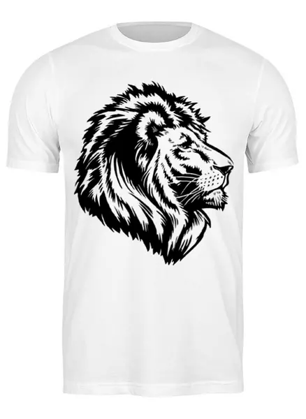 Заказать мужскую футболку в Москве. Футболка классическая proud lion  от Alex Skorobogatov - готовые дизайны и нанесение принтов.
