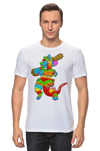 Заказать мужскую футболку в Москве. Футболка классическая dinosaur art от DenTen - готовые дизайны и нанесение принтов.