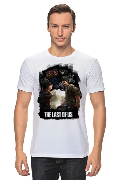 Заказать мужскую футболку в Москве. Футболка классическая The last of us от VashAdmin - готовые дизайны и нанесение принтов.