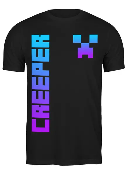 Заказать мужскую футболку в Москве. Футболка классическая MINECRAFT CREEPER от weeert - готовые дизайны и нанесение принтов.
