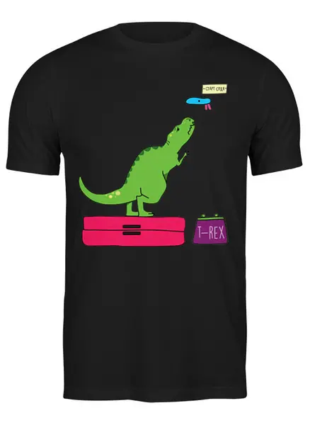 Заказать мужскую футболку в Москве. Футболка классическая T-rex от Виктория Володина - готовые дизайны и нанесение принтов.
