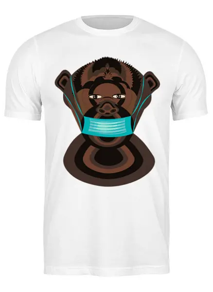 Заказать мужскую футболку в Москве. Футболка классическая  Шимпанзе в маске от Stil na yarkosti - готовые дизайны и нанесение принтов.