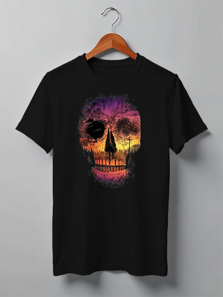 Заказать мужскую футболку в Москве. Футболка классическая Skull Style от balden - готовые дизайны и нанесение принтов.