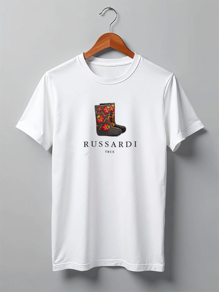 Заказать мужскую футболку в Москве. Футболка классическая tRUSSARDI by K.Karavaev от Design Ministry - готовые дизайны и нанесение принтов.