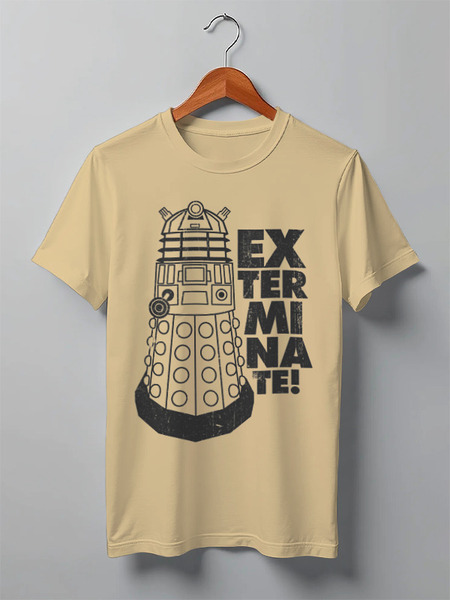 Заказать мужскую футболку в Москве. Футболка классическая Exterminate! Далек от geekbox - готовые дизайны и нанесение принтов.