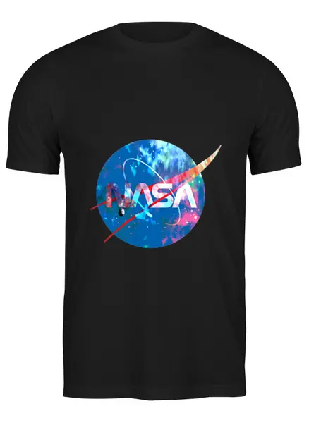 Заказать мужскую футболку в Москве. Футболка классическая  Знак NASA от THE_NISE  - готовые дизайны и нанесение принтов.