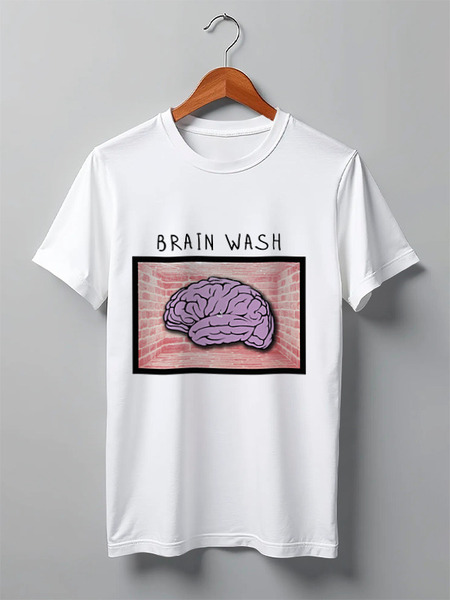 Заказать мужскую футболку в Москве. Футболка классическая Brain Wash от Павел Павел - готовые дизайны и нанесение принтов.