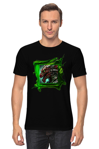 Заказать мужскую футболку в Москве. Футболка классическая Дракон киборг от Dakini | Art  - готовые дизайны и нанесение принтов.