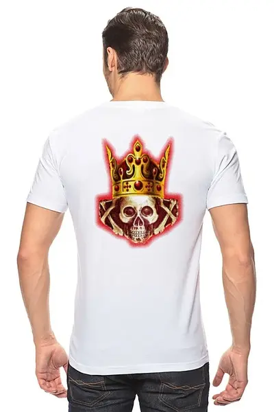 Заказать мужскую футболку в Москве. Футболка классическая Корона на черепе. от Stil na yarkosti - готовые дизайны и нанесение принтов.