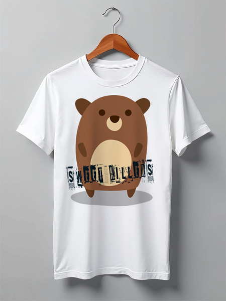 Заказать мужскую футболку в Москве. Футболка классическая Bear Here от oneredfoxstore@gmail.com - готовые дизайны и нанесение принтов.
