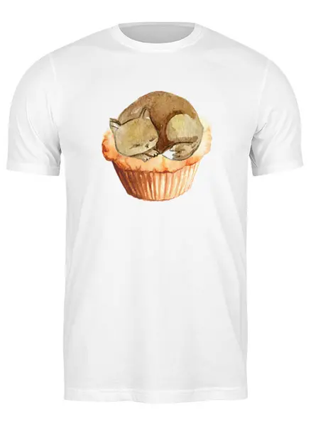 Заказать мужскую футболку в Москве. Футболка классическая Cakecat от oneredfoxstore@gmail.com - готовые дизайны и нанесение принтов.