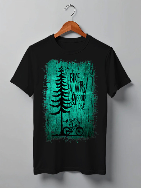 Заказать мужскую футболку в Москве. Футболка классическая Mountain Bike от oneredfoxstore@gmail.com - готовые дизайны и нанесение принтов.