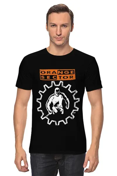 Заказать мужскую футболку в Москве. Футболка классическая Orange Sector от OEX design - готовые дизайны и нанесение принтов.