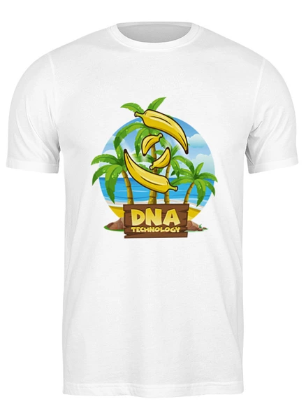 Заказать мужскую футболку в Москве. Футболка классическая DNAtechnology white t-shirt от Alcochat - готовые дизайны и нанесение принтов.