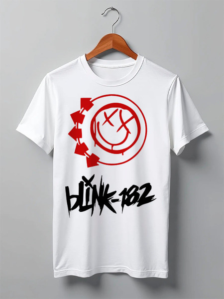 Заказать мужскую футболку в Москве. Футболка классическая blink-182 red logo от slider - готовые дизайны и нанесение принтов.