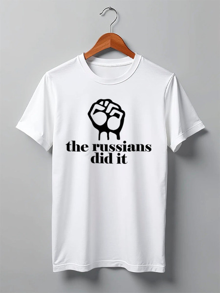 Заказать мужскую футболку в Москве. Футболка классическая The Russians did it от Tatutati - готовые дизайны и нанесение принтов.