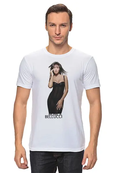 Заказать мужскую футболку в Москве. Футболка классическая Monica Bellucci  от KinoArt - готовые дизайны и нанесение принтов.