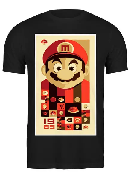 Заказать мужскую футболку в Москве. Футболка классическая Супер Марио от scrat29@yandex.ru - готовые дизайны и нанесение принтов.