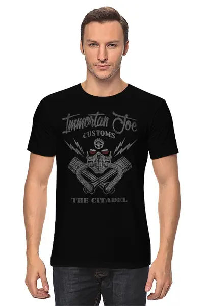 Заказать мужскую футболку в Москве. Футболка классическая Immortan Joe Customs. Mad Max от geekbox - готовые дизайны и нанесение принтов.