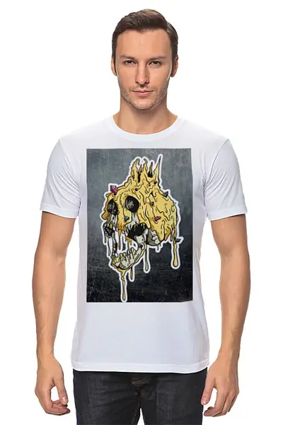 Заказать мужскую футболку в Москве. Футболка классическая Gold skull от scoopysmith - готовые дизайны и нанесение принтов.