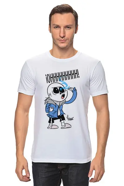 Заказать мужскую футболку в Москве. Футболка классическая Санс из Undertale  от cherdantcev - готовые дизайны и нанесение принтов.