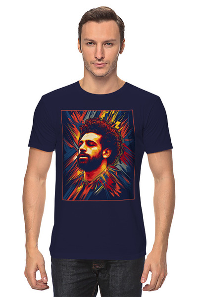 Заказать мужскую футболку в Москве. Футболка классическая Мохаммед Салах  от Print design  - готовые дизайны и нанесение принтов.