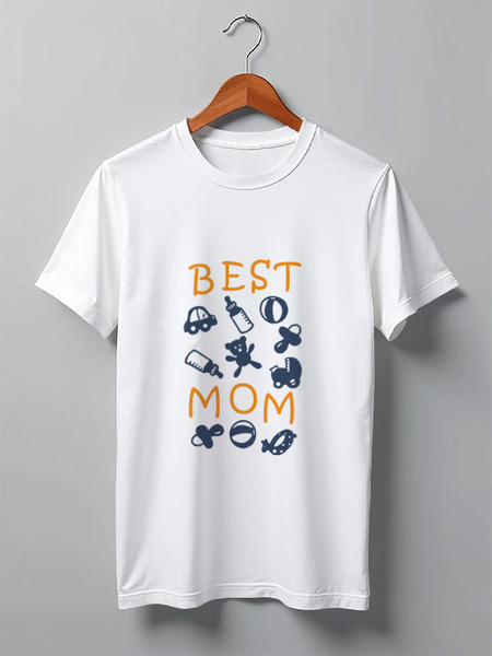 Заказать мужскую футболку в Москве. Футболка классическая Best Mom от litium - готовые дизайны и нанесение принтов.